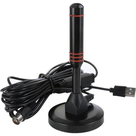 Antenne TV numérique légère et amplifiée HDTV avec base magnétique pour une utilisation intérieure à domicile ( ) (1/2)