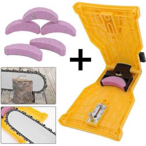 Affûteuse de chaîne de tronçonneuse, affûteuse de chaîne à montage sur guide-chaîne, outils d'affûtage (1/5)