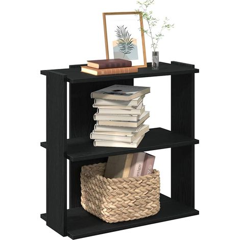 Bücherregal 3 Böden Schwarz 60x30x60 cm Holzwerkstoff