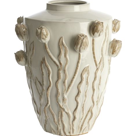 Vaso de cerámica Light & Living JUANA en crema – Ø38x45 cm (1/4)