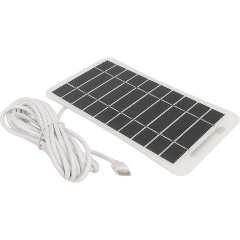 Panneau solaire portable 2W 5V USB Type C, mini panneau solaire en silicium polycristallin haute efficacité pour les voyages en plein air (1/5)