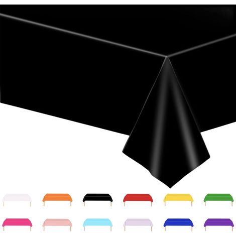 1 Nappe Plastique, Rectangulaire Noir, Imperméable, Polyéthylène, Fête Noël Mariage Picnic Jardin (1/5)