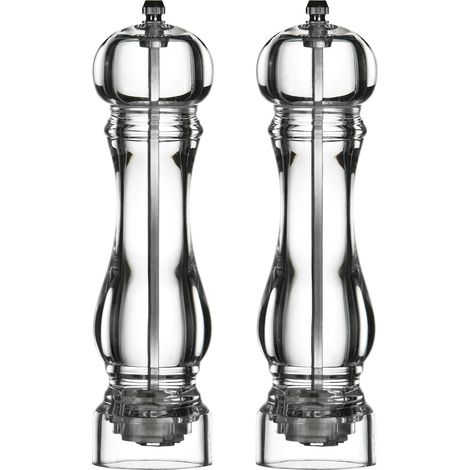 Ensemble Sel Et Poivre, Acrylique Transparent, Mécanisme Métal, Design Ergonomique, Cuisine