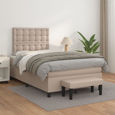 Boxspringbett Matratze Cappuccino-Braun 120x200cm Kunstleder (1/5)