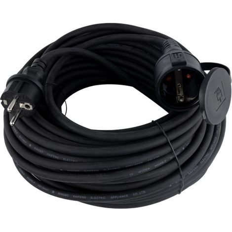Verlängerungskabel Außen 25 m H05RR-F 3G1,5 mm², schwarz, Gummi
