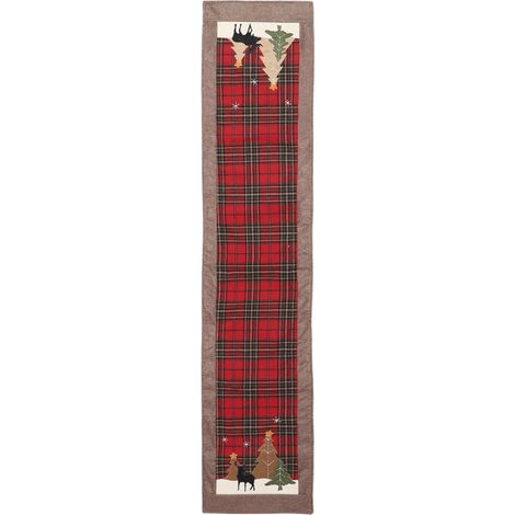 Weihnachtstischläufer, 185 x 36 cm, Tischdecke, Weihnachtstischdecke, Dekoration für den Weihnachtstisch, pflegeleicht und strapazierfähig (1/5)