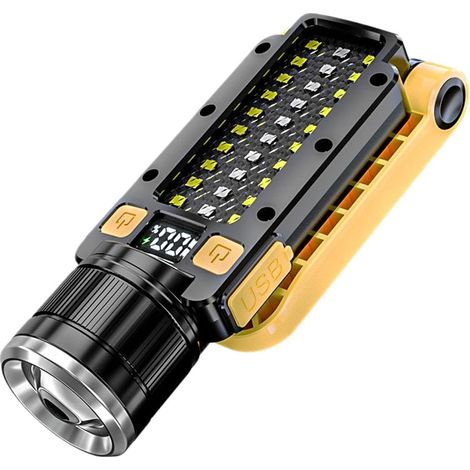 Lampes de poche de travail à LED, lampes de travail à LED rechargeables Lampe de poche portable avec lumière de travail - Lampes de poche lourdes