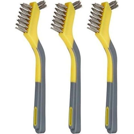 ZOLGINAH Set mit 3 Mini-Edelstahlbürsten mit ergonomischem Griff