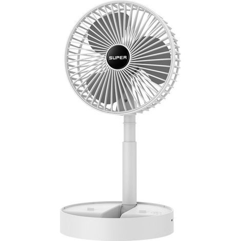 Ventilateur de bureau pliable USB blanc, mini ventilateur électrique de dortoir, ventilateur télescopique portable (1/4)