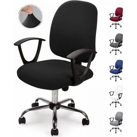 Noir Housse de chaise de bureau Housses de chaise Amovible universel Moderne Simplism Style rotatif Housses de chaise pour Fauteuil de Bureau Rotatif Chaise pivotante Accoudoirs Chaise ,NO Chaise (1/5)