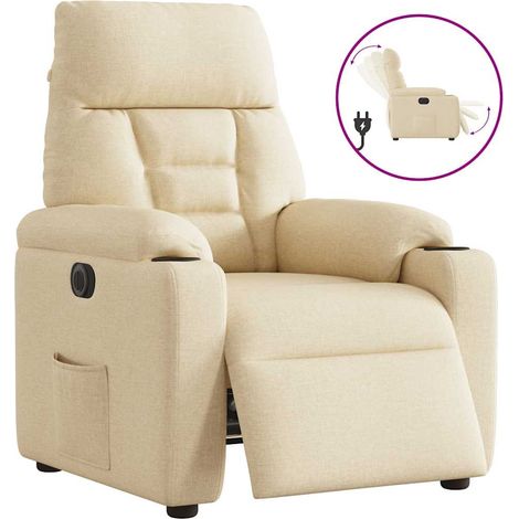 vidaXL Relaxsessel Elektrisch Creme Stoff (1/5)
