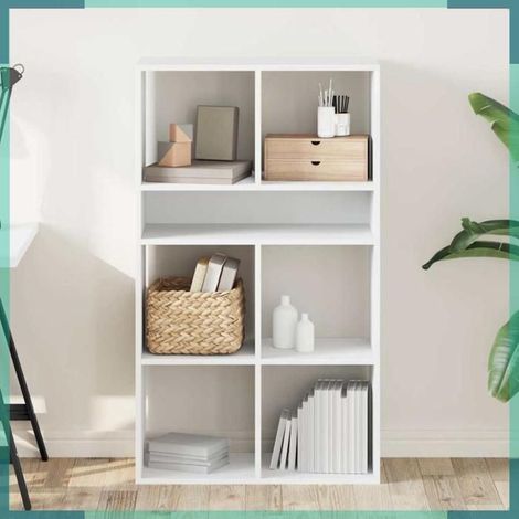 Bibliothèque - 860301 - Blanc - Bois d'ingénierie - 66 x 31 x 112 cm (1/5)