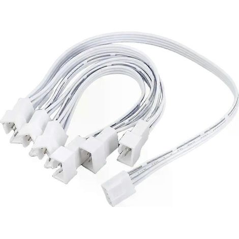 4-Pin-PWM-Splitterkabel, gekühlt, 1 auf 5/6 Wege, Abzweighülse, Verlängerungskabel, geflochtenes Kabel, Lüfterkabelanschluss für Computer-CPU (1/4)