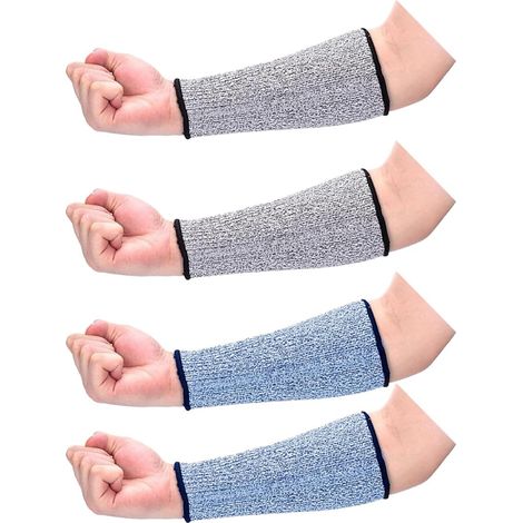 Anti Cut Arm Cuff Level 5 Protection Arms, HPPE Breathable Safety Sleeves for Gardening Mechanical Kitchen, Scratch Resistant Forearm Protector for Men Women (2 Pairs) (1/3)