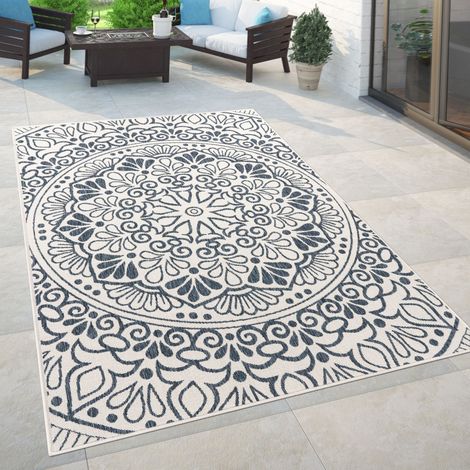 Paco Home In- & Outdoor-Teppich, Für Balkon Und Terrasse Mit Orient-Muster, In Blau 80x200 cm
