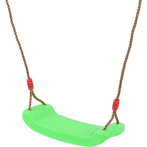 Balançoire à siège verte 44 x 16,5 cm / 17,3 x 6,5 pouces - Accessoire de jeu pour enfants, intérieur et extérieur (1/5)