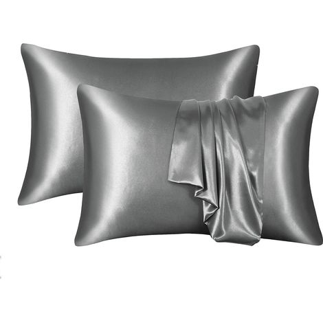 Taie Doreiller Enveloppe - Soie Synthétique 51 x 76 cm - Fermeture Éclair Cachée - Usage Quotidien Lit Chambre à Coucher - 2 Pièces (1/5)