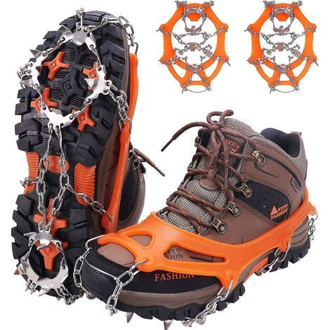 Crampons à glace. pointes à glace. grattoirs à chaussures avec 19 dents/clous en acier inoxydable - pour l'escalade. L (1/5)