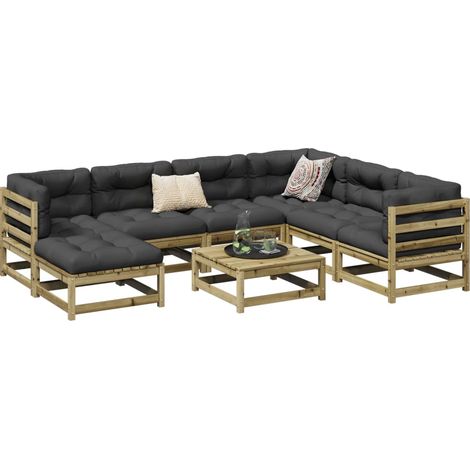 Set Divani da Giardino 8 pz in Legno Impregnato di Pino vidaXL (1/5)