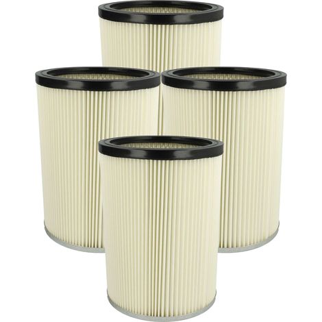 vhbw 4x Faltenfilter kompatibel mit Kärcher NT 801 B1, NT 801 B1 S, NT 80/1 B1 M S, NT 993 I Staubsauger - Patronenfilter Weiß Abwaschbar