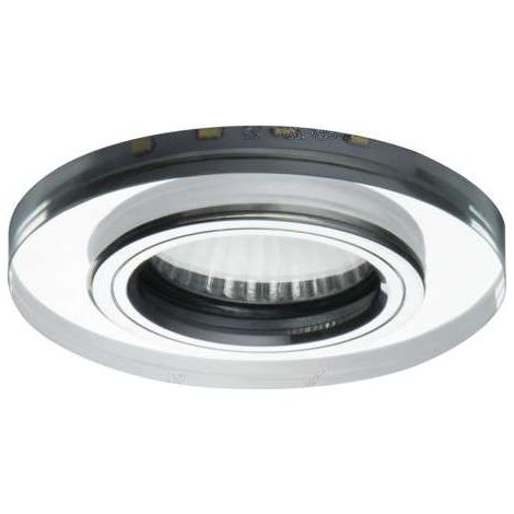 porta faretto incasso vetro decoro led bianco freddo tondo argento GU10 fisso (1/3)