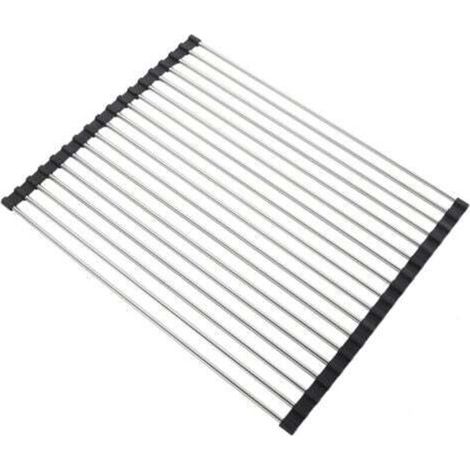 43 x 35 cm Egouttoir Vaisselle Pliable, Séchoir Vaisselle Énroulable, Egoutoire Evier Cuisine, Égouttoir Roulant, Enroulement, Roll Up Pliable, Egouttoir Grille Séchage, pour Cuisine (1/4)