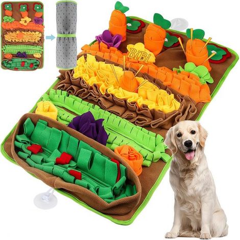 Tapis d'éveil olfactif pour chien - Très grand (78 x 48 cm), lavable, jouet interactif, éducatif et d'entraînement olfactif, ventouses antidérapantes (1/5)