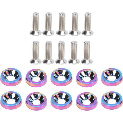 Motorunterlegscheibe, Hochleistungs-Kotflügelschrauben aus farbigem Aluminium für Autos. (1/5)