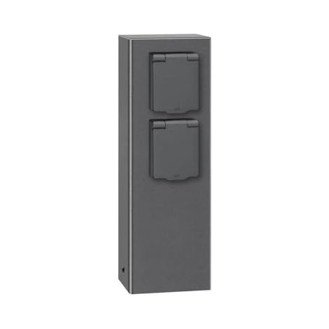 017 COLONNE DE PRISE GRAPHITE 2 PRISES LCD 017