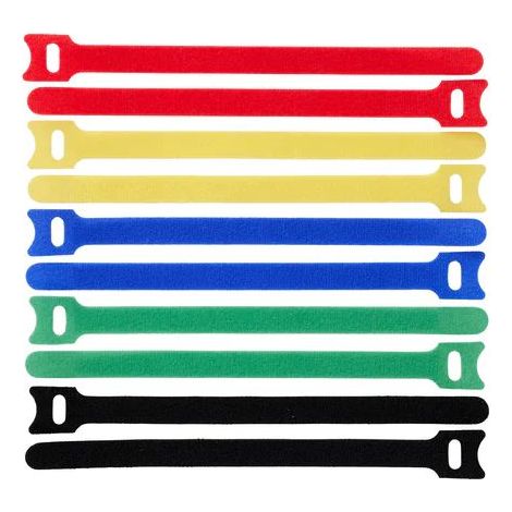 Lanview LVT-CABLESTRAPS1512-10MULTI presilla Bridas adherentes para cables Polipropileno (PP) Multicolor 10 pieza(s)