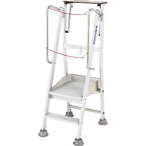 Warenlager Stehleiter de 2 Stufen - Maximale Arbeitshöhe 2.50m - 2273102/ALU
