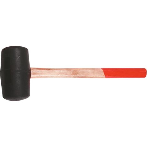 Martello di gomma da 55 mm/320 g, manico in legno