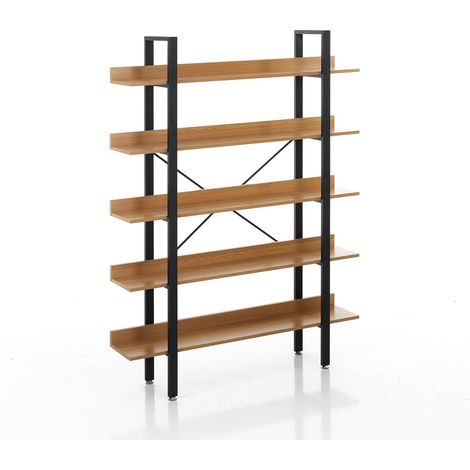 Industrielles Wandregal aus Stahl und Holz Kyle 5 Evo