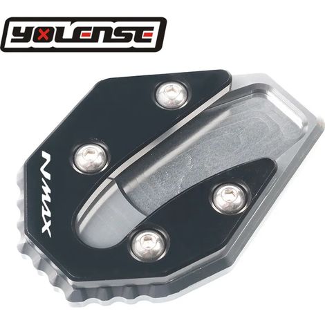 (Gris) Compatible avec les motos YAMAHA NMAX155, NMAX125 et N-MAX 155 NMAX 125. Béquille latérale CNC, extension et support pour une meilleure stabilité. (1/4)