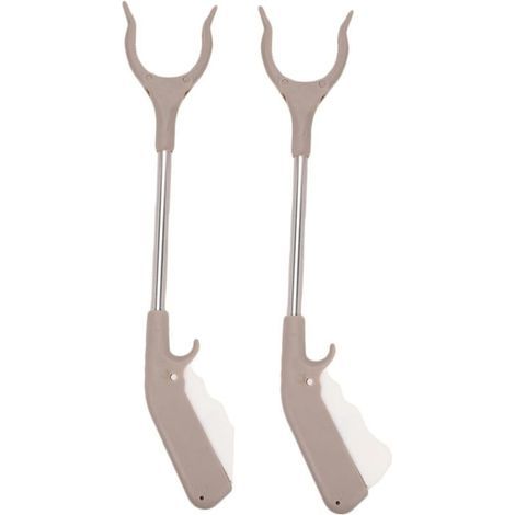 Pelle à déchets longue en aluminium et plastique, outil de ramassage robuste pour l'intérieur et l'extérieur, pratique pour les parcs et les maisons, 2 pièces (1/4)