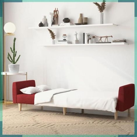 Canapé-lit - 375790 - 2 places rouge bordeaux - convertible en lit - tissu 100% polyester - 220 x 84,5 x 69 cm (1/5)