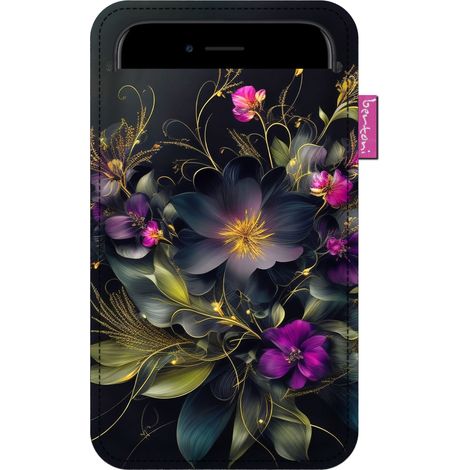 Étui pour smartphone, motif Maura - feutrine écologique, 105 x 175 mm, anthracite, impression résistante, protection du téléphone, lavable à 40 °C, Bertoni (1/5)