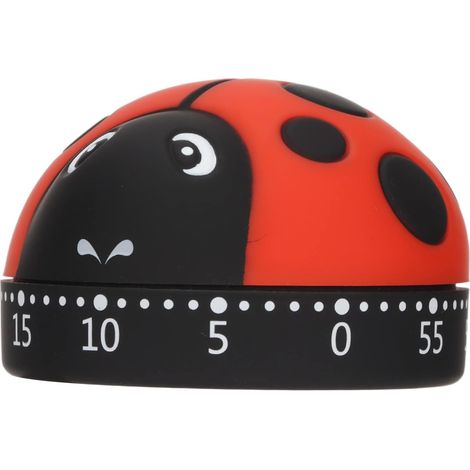 Cute 55-Minute Kitchen Timer, Loud 70dB Alarm, Mechanical Clock with Stainless Steel Rubber Construction for Kitchen, Baking (1/5)