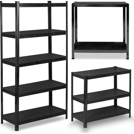 Scaffale da magazzino in metallo 180 x 90 x 40 cm Humberg HR-851 nero
