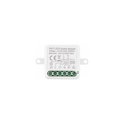 Módulo interruptor WIFI bidireccional con control por voz y temporizador inteligente para el hogar controlado por aplicación.