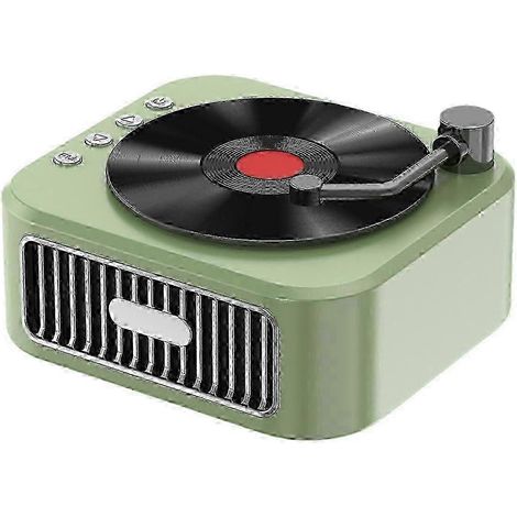 Enceinte Bluetooth 5.3 rétro, style phonographe du XVIIIe siècle, son stéréo 360°, vinyle vert (1/4)