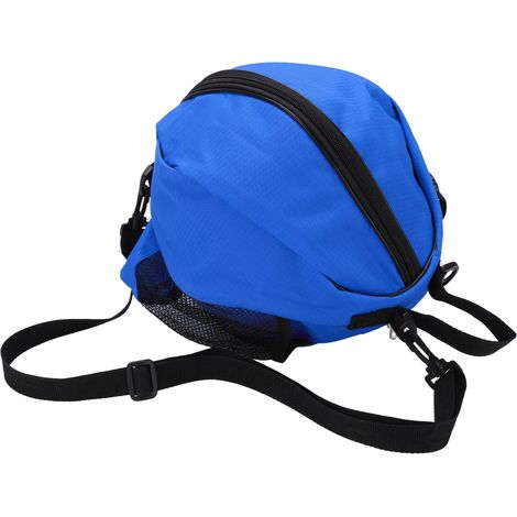 Sac de transport en filet pour basket-ball, pochette en oxford pour ranger ballon de foot, exercice en salle, bleu avec bordures noires (1/5)