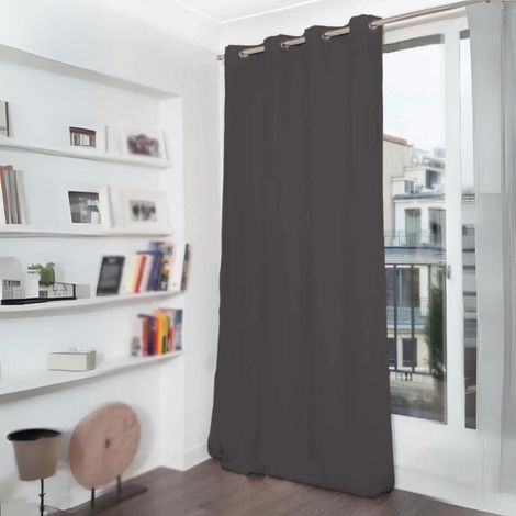 Rideau Phonique Occultant et Thermique "MOONDREAM" Argent 140x260 cm (1/4)