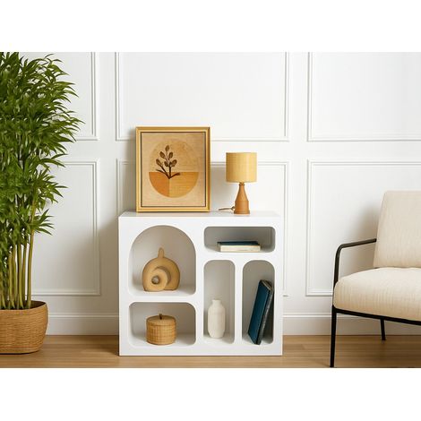 Dmora - Credenza Arsenio, Buffet da soggiorno, Madia da salotto, Dispensa da cucina, 80x35h74 cm, Bianco (1/5)
