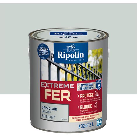 Peinture Fer RIPOLIN eXtrême Gris Clair Brillant 2 L (1/5)