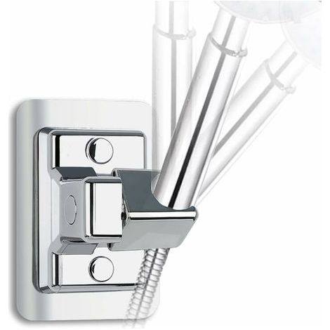 Support Douche Sans Percage,Support Pommeau de Douche Universel Réglable 360°,Support de Douche Mural,Support Mural pour Douchette orientable,Générique Support de Douche Réglable Fixée Monté (1/4)