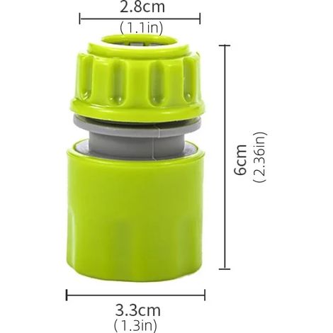 Raccord rapide 4 points pour tuyau d'arrosage (connecteur vert - 1 pièce) - Raccord d'extension pour robinet d'arrosage de jardin - Fournitures de réparation pour l'irrigation domestique (1/5)