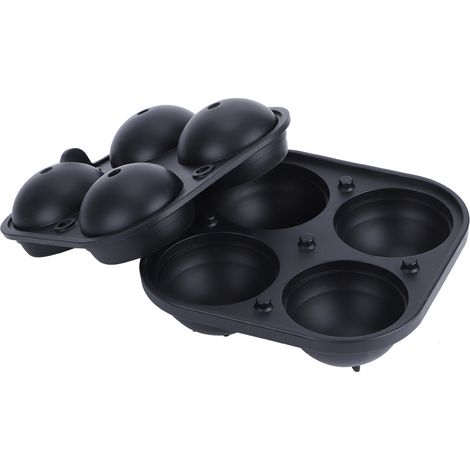 Moule à glaçons sphériques en silicone antiadhésif 6 cm, 4 trous multifonction DIY, plateau créateur de glace pour cuisine.