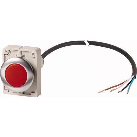 Voyant lumineux RMQ Compact Flat rouge 24 V AC/DC cable (noire) extrémité ouverte 4-pole 3.5 m EATON C30C-FL-R-24-P65