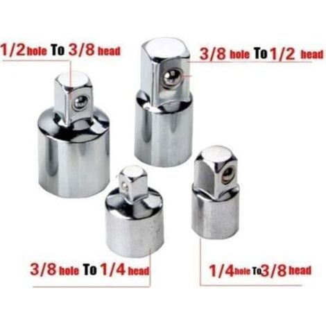 4 PIÈCES - Adaptateur de cliquet à douille pour clé à cliquet, convertisseur 1-4, 3-8, 1-2, CR V pouces, adap (1/4)